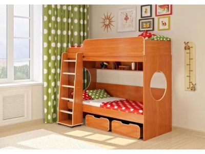 Лот: 3437394. Фото: 1. Детская кровать двухъярусная Л-7... Детские кровати и кроватки