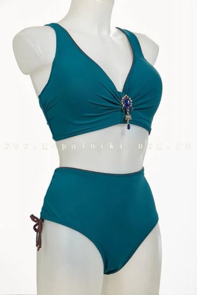Лот: 11759419. Фото: 1. Купальник 52 размер цвет изумруд. Купальники
