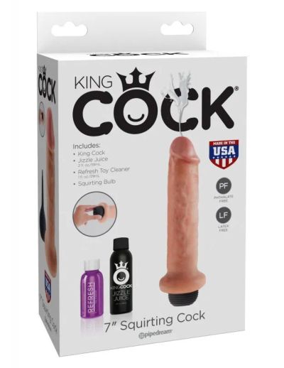 Лот: 22063816. Фото: 1. Фаллоимитатор King Cock 7" Squirting... Имитаторы