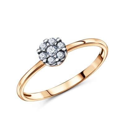 Лот: 23823156. Фото: 1. Золотое кольцо с бриллиантами. Кольца, перстни