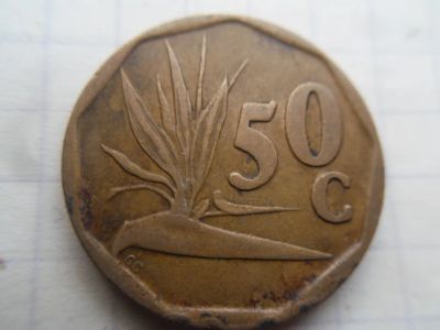 Лот: 21234913. Фото: 1. ЮАР 50 центов 1994. Африка
