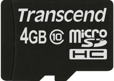 Лот: 9697472. Фото: 1. Карта памяти microSD HC 4 GB Transcend... Карты памяти
