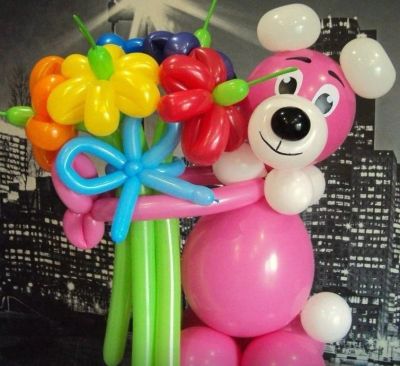 Лот: 8837718. Фото: 1. Мишка из воздушных шаров. Фигура... Воздушные шары