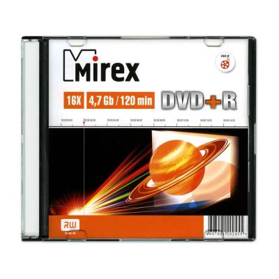 Лот: 18952454. Фото: 1. Диск DVD+R Mirex 4,7 GB, скорость... CD, DVD, BluRay