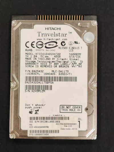 Лот: 25896320. Фото: 1. Жесткий диск IDE 2.5" Hitachi... Жёсткие диски (HDD)