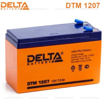 Лот: 9343005. Фото: 1. аккумулятор delta DTM 1207 12V... Аккумуляторы