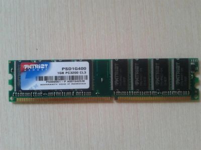 Лот: 3915173. Фото: 1. Patriot DDR1 1Gb PC3200 CL3 PSD1G400. Оперативная память