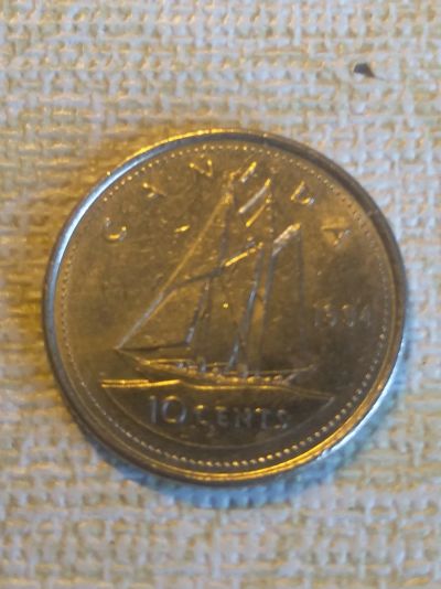 Лот: 18879216. Фото: 1. Канада 10 центов 1994. Америка