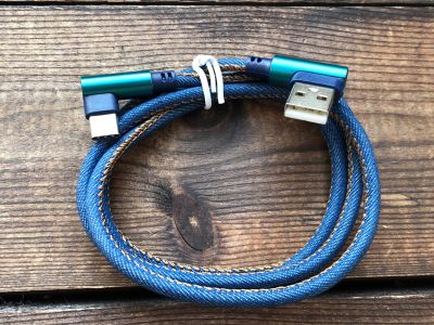 Лот: 13249908. Фото: 1. Кабель USB Type-C синий. Дата-кабели, переходники