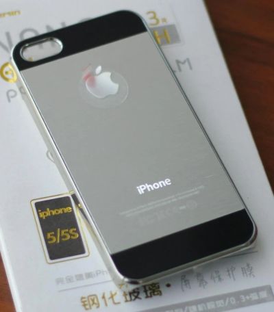 Лот: 5245785. Фото: 1. Чехол-бампер iPhone 5/5S (черно-серый... Чехлы, бамперы