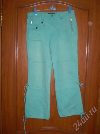 Лот: 36722. Фото: 1. капри джинс зеленые! 42-44р. Красноярск