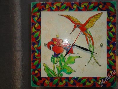 Лот: 327927. Фото: 1. Часы"Колибри".Ручная работа.Роспись... Другое (ювелирные изделия, бижутерия, часы)