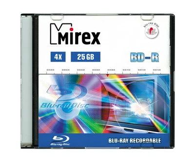 Лот: 7945814. Фото: 1. Диск BD-R MIREX 25 Gb, 4x, Slim... CD, DVD, BluRay