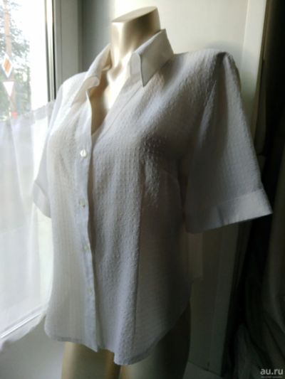 Лот: 17708468. Фото: 1. Белая блузка 48-50. Блузы, рубашки