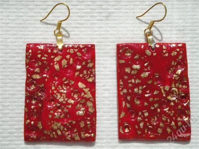 Лот: 362980. Фото: 1. Изделия из полимерной глины,серьги... Серьги, каффы