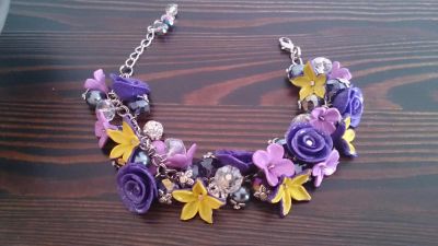 Лот: 4107637. Фото: 1. Браслет "Лиловый Микс "Ручная... Бижутерия ручной работы