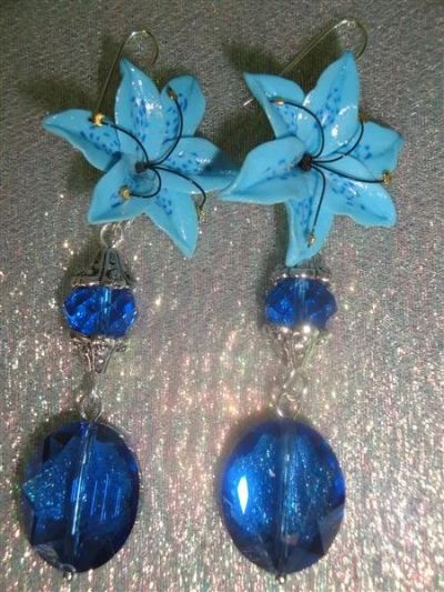 Лот: 1601907. Фото: 1. Изделия из полимерной глины,серьги... Серьги, каффы