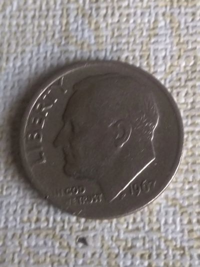 Лот: 18929742. Фото: 1. сша 10 центов ( 1 дайм) 1967. Америка