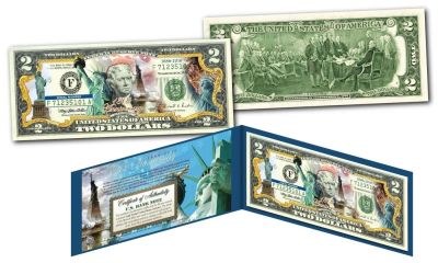 Лот: 8605913. Фото: 1. Банкнота 2 доллара США Статуя... Америка
