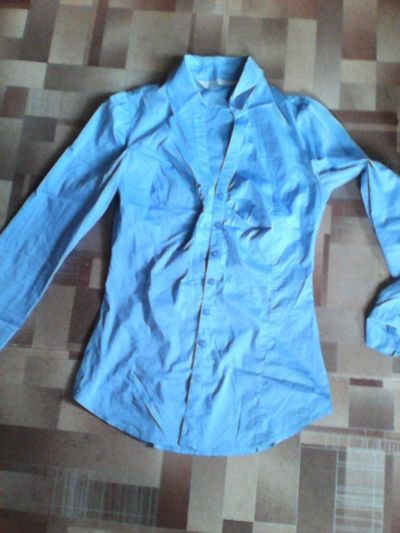 Лот: 7804943. Фото: 1. рубашка голубая. Блузы, рубашки