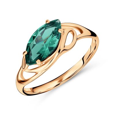 Лот: 23823197. Фото: 1. Золотое кольцо с кристаллом. Кольца, перстни