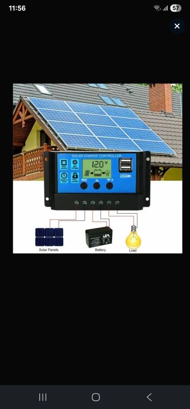 Лот: 25889675. Фото: 1. Солнечный зарядный контроллер... Солнечные батареи