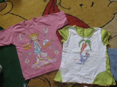 Лот: 4128944. Фото: 1. 2 футболки + велюровые брюки. Футболки, поло, топы, лонгсливы