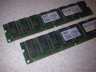 Лот: 2463693. Фото: 1. ncp 512 MB ( 2 * 256) pc133 sdram... Оперативная память