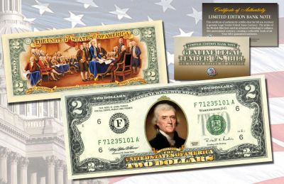 Лот: 8429007. Фото: 1. Банкнота 2 доллара США Декларация... Америка