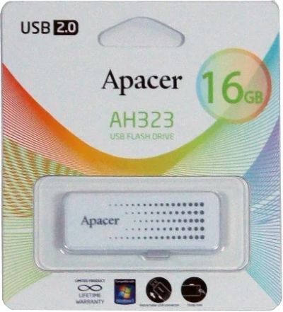 Лот: 4643252. Фото: 1. USB Flash 16Gb Apacer AH323 Белая... USB-флеш карты