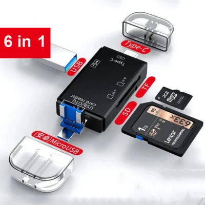 Лот: 20183463. Фото: 1. Type-C / Micro USB Host OTG +Card... Дата-кабели, переходники