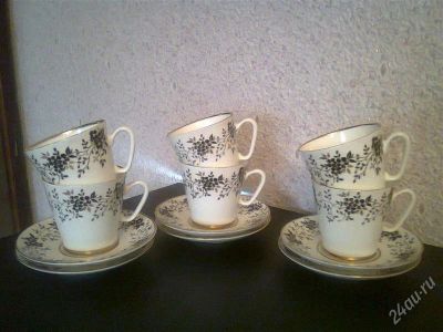 Лот: 2830311. Фото: 1. Кофейные пары 6 шт. СССР. ЛФЗ... Кружки, стаканы, бокалы