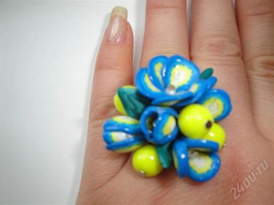 Лот: 450024. Фото: 1. Изделия из полимерной глины кольцо... Кольца, перстни