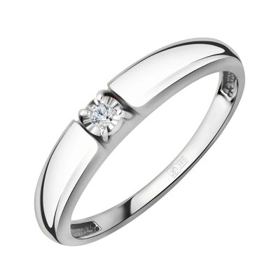 Лот: 23824288. Фото: 1. Золотое кольцо с бриллиантом и... Кольца, перстни