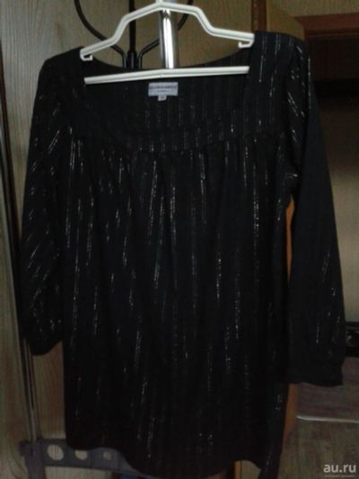 Лот: 9972358. Фото: 1. Туника чёрная с люрексом 44 размер. Блузы, рубашки