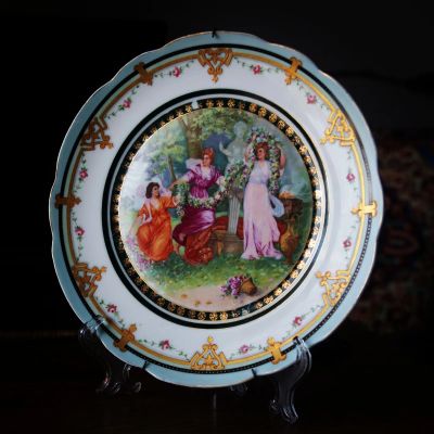 Лот: 21772363. Фото: 1. Настенная тарелка 1890 год Королевская... Фарфор, керамика