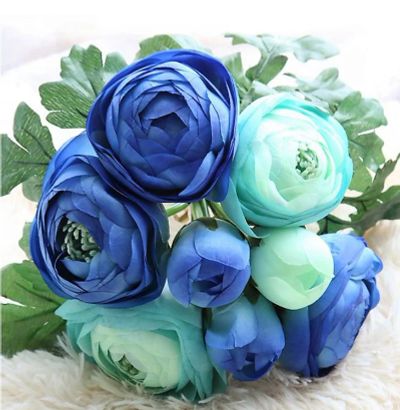 Лот: 10482665. Фото: 1. Букетик роз в синих тонах. Высота... Искусственные и сувенирные цветы