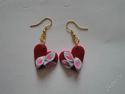 Лот: 431742. Фото: 1. Изделия из полимерной глины,серьги... Серьги, каффы