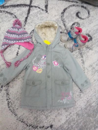 Лот: 7297918. Фото: 1. куртка+сапожки+шапочка рост 98см. Верхняя одежда