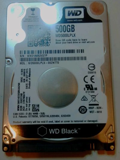 Лот: 7515847. Фото: 1. Внешний жёсткий диск 500Gb wd5000lplx. Внешние жесткие диски
