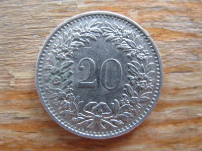 Лот: 21082156. Фото: 1. Монеты Европы. Швейцария 20 раппенов... Европа