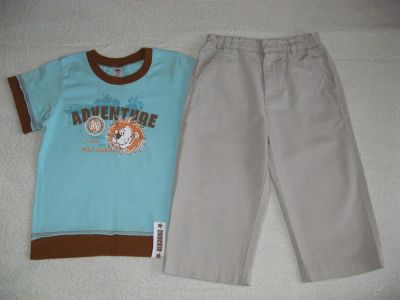 Лот: 2970036. Фото: 1. Футболка 98-104 + брючки. Футболки, поло, топы, лонгсливы