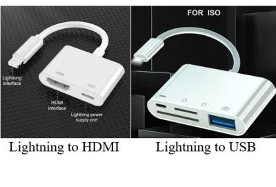 Лот: 18602346. Фото: 1. Lightning to HDMI to USB. Дата-кабели, переходники