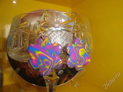 Лот: 308707. Фото: 1. Изделия из полимерной глины серьги... Серьги, каффы