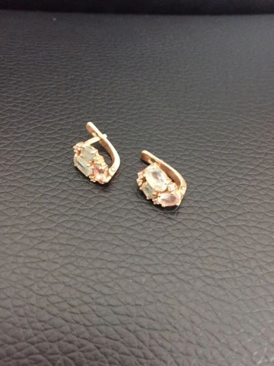 Лот: 8702138. Фото: 1. Серьги золотые. Серьги с бриллиантами... Серьги, каффы