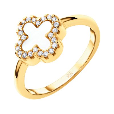 Лот: 23824303. Фото: 1. Серебряное кольцо с фианитами... Кольца, перстни