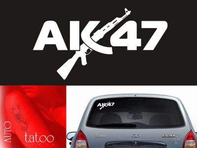 Лот: 715003. Фото: 1. АВТО-ТАТУ. Наклейка "АК47". Винил... Наклейки автомобильные