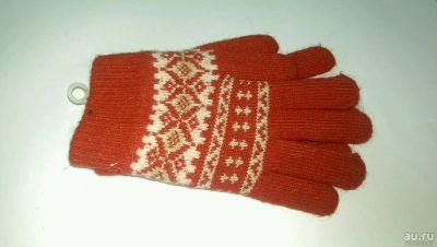 Лот: 8486912. Фото: 1. Зимние перчатки шерстяные, красный... Перчатки, варежки, митенки