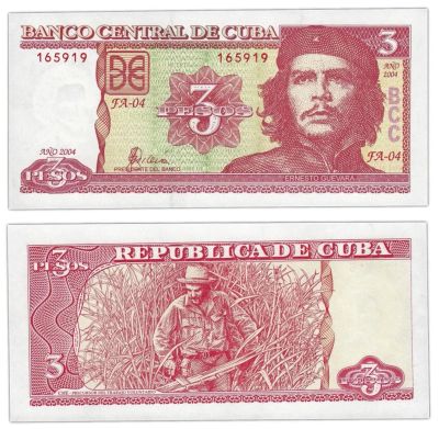 Лот: 11167816. Фото: 1. Куба 3 песо 2004 года.Че Гевара. Америка