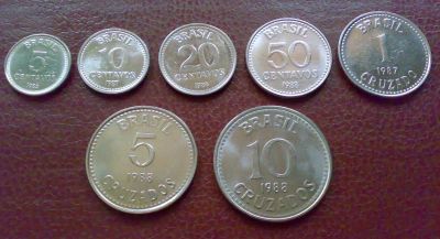 Лот: 8768751. Фото: 1. Бразилия 7 монет 1985 - 88. Америка